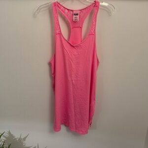 PINK Victoria's Secret Bright Pink Racerback Swim Coverup w/Lace Detail